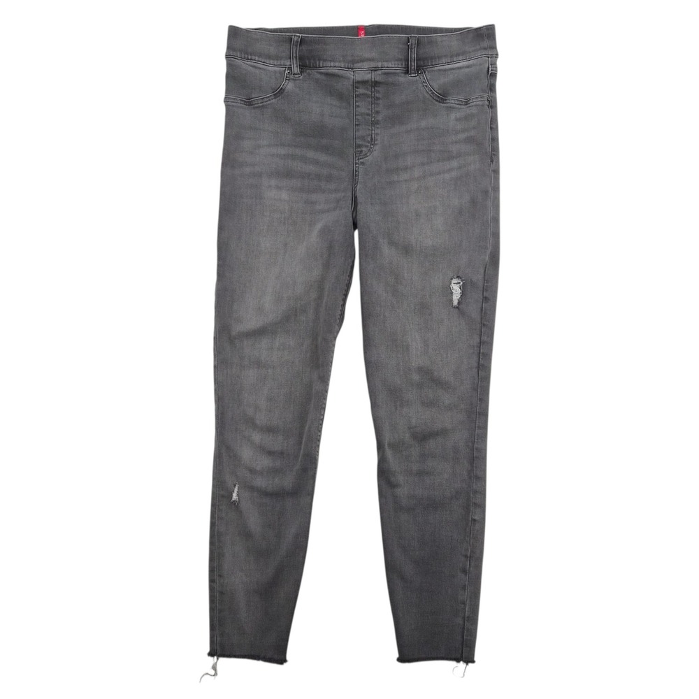 Spanx Gray Distressed Ankle‎ Skinny Jeans Pull On Shaping XL 20242-001